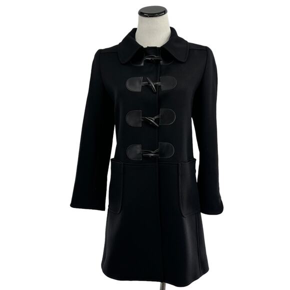 A.P.C. Rue Madame Paris Charlotte Black Wool Duffle Toggle Coat - Picture 5 of 12